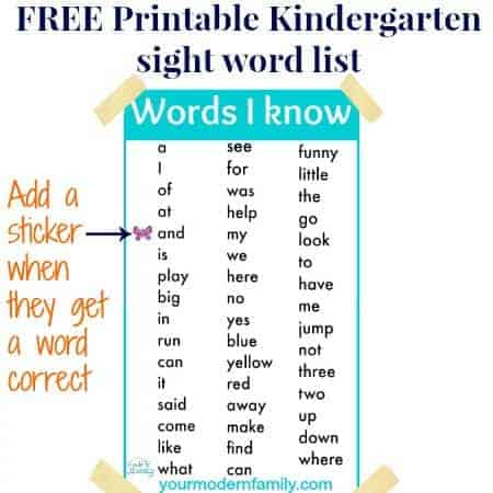 books print printable word Kindergarten Words. sight here can print to it  Sight (You list of