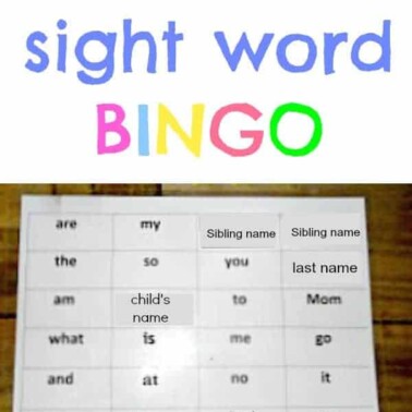 A sheet of paper of a Bingo board with text above it.
