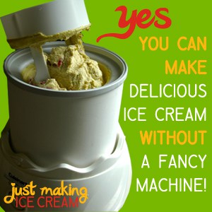 An ice cream machine with text beside it.
