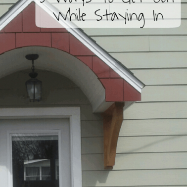 A close up of the front of a house with text above it.
