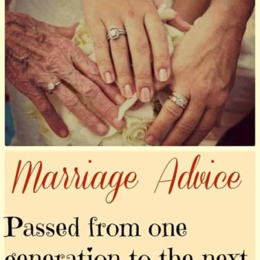 A close up of woman's hands resting on a lace box with text below them.