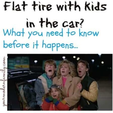 Flat tire with kids