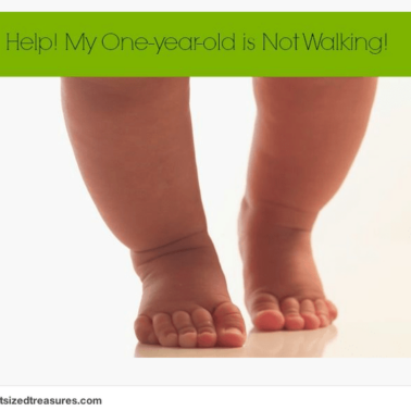 A baby's legs with text above them.