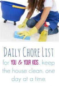 daily cleaning list