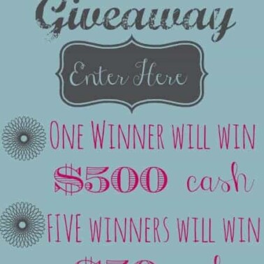 Fall Giveaway for $500 cash (or five winners will win... $50 cash)