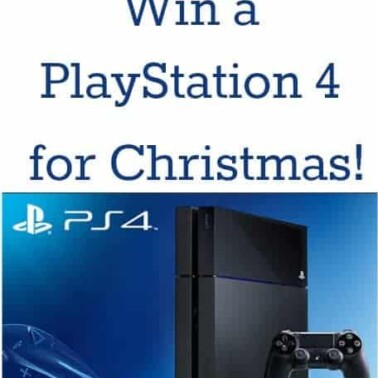 A close up of a PlayStation game with text above it.