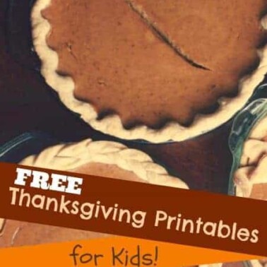 Two pumpkin pies with text below them.