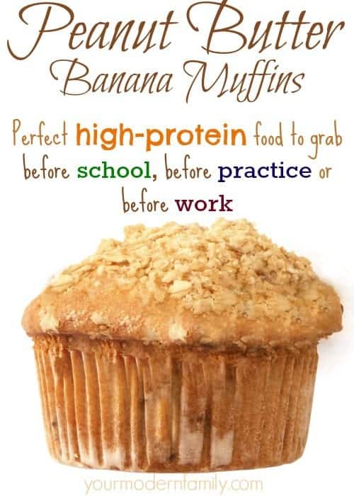 Screen shot of a banana muffin with text above it.