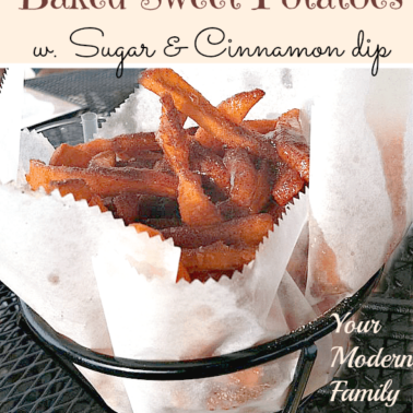 Sweet potato fries with cinnamon & sugar dipping sauce