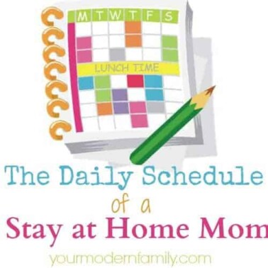 daily schedule of a stay at home mom