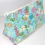 A close up of a cosmetic bag.