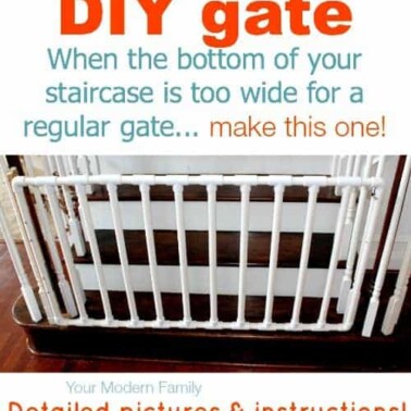 DIY gate for bottom of steps