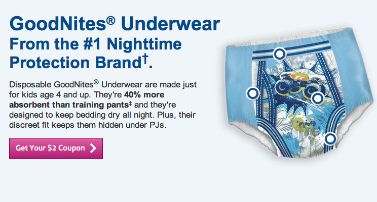 A screenshot of a social media post with a close up of over night underwear.