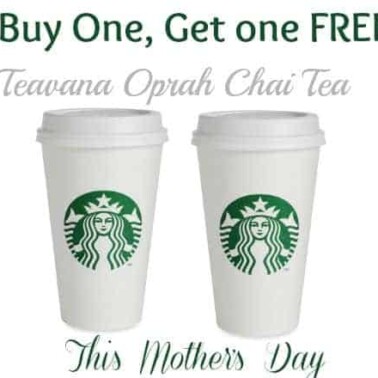 Two cups of Starbucks with text above it.