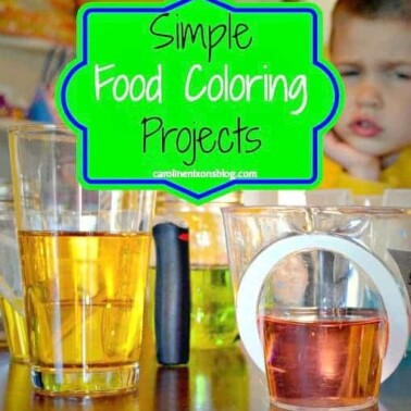 A collage with glasses of different colored liquid and text in the center.