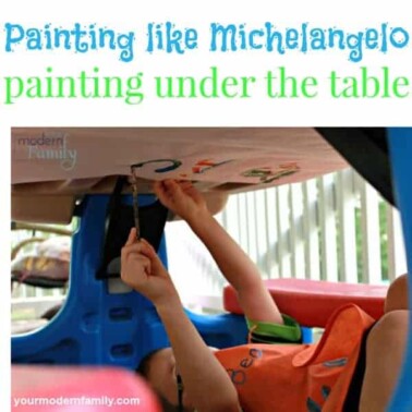 painting under the table like Michelangelo