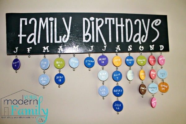 DIY family birthday sign with instructions