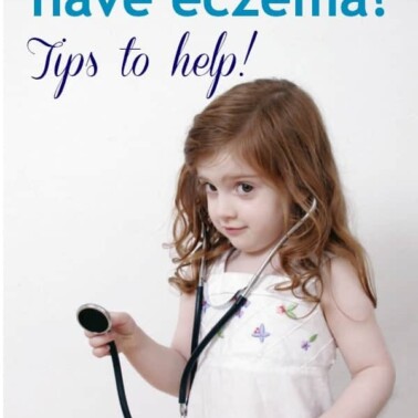 A little girl posing for a picture holding a stethoscope with text above her.