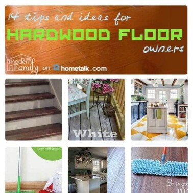 A collage of different types of flooring with text on it.