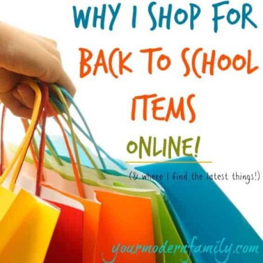 A hand holding numerous paper bags of different colors and text above them.