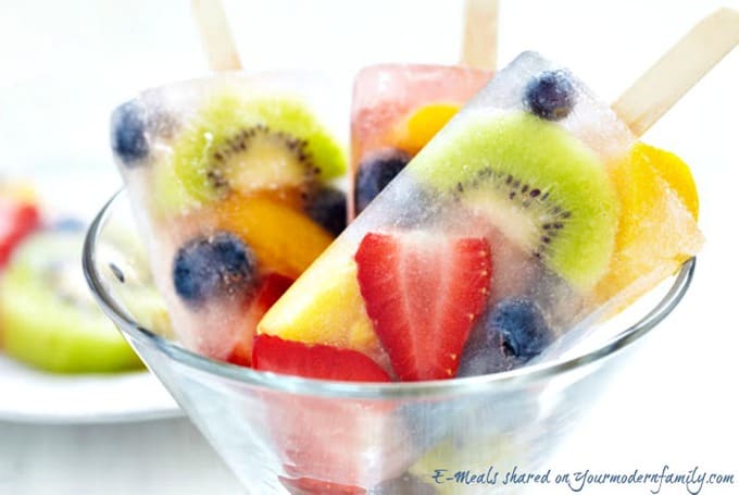 popsicles with fruit and coconut water