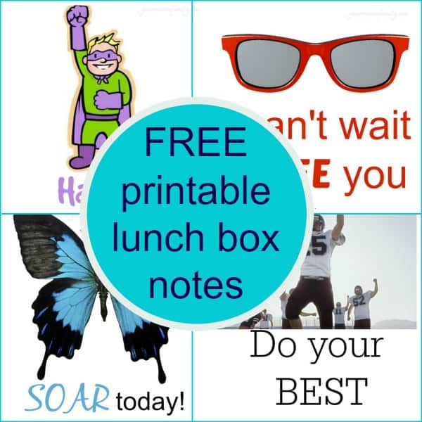 FREE printable lunch box notes