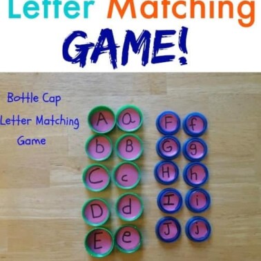 Bottle caps with letters written on the inside of them and text beside them.