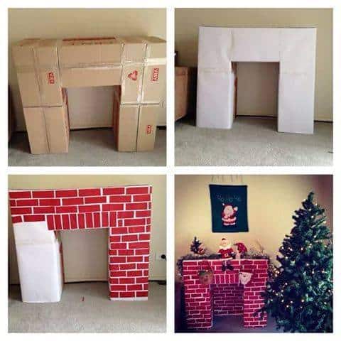 make a fireplace out of boxes