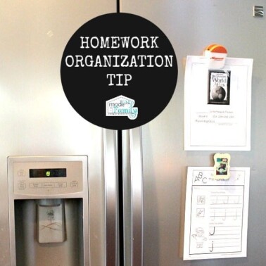 homework organization tip - yourmodernfamily.com
