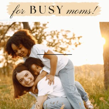 mom playing with kids outside to stay fit