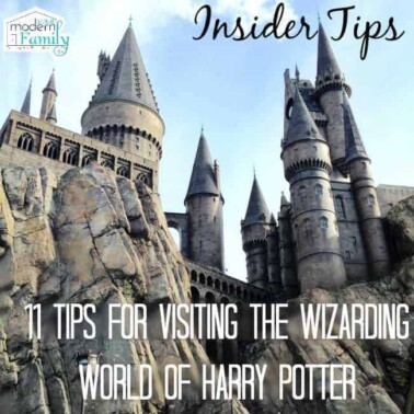 A large stone castle with text above it.