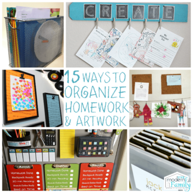 Clever ways to organize homework and artwork