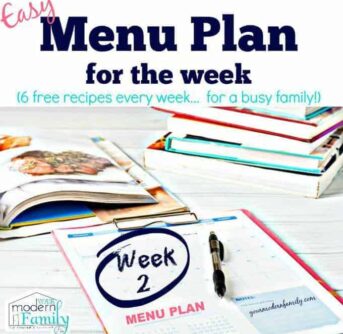 menu plan (free) week 2