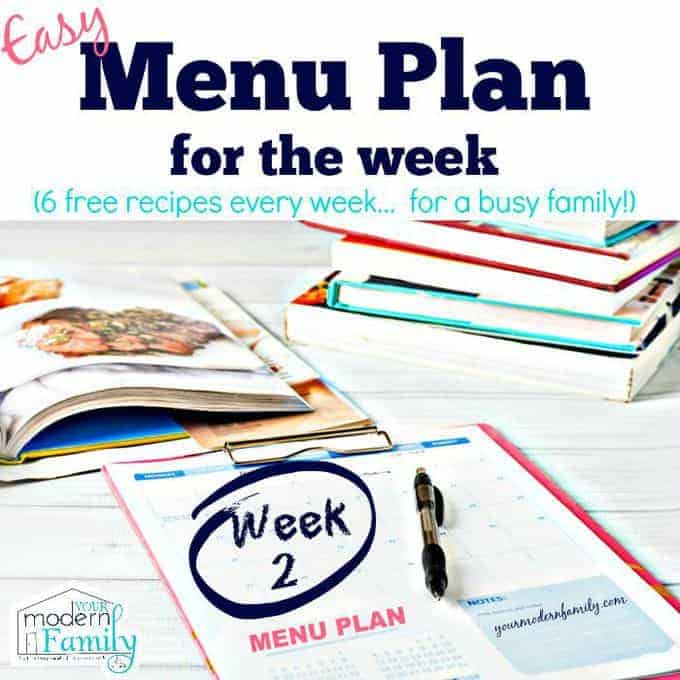 menu plan (free) week 2