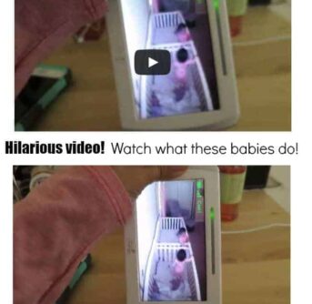 mom talks to babies on monitor