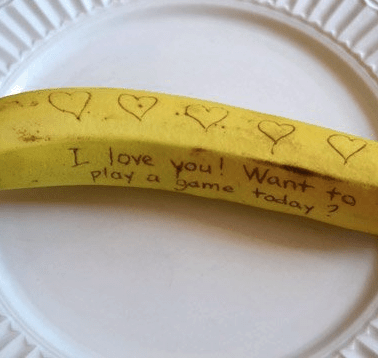 write on banana