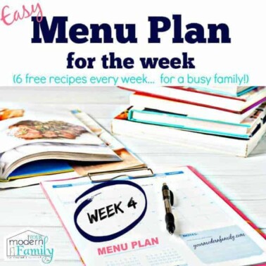 A variety of cookbooks and a planner on a table with text above them.