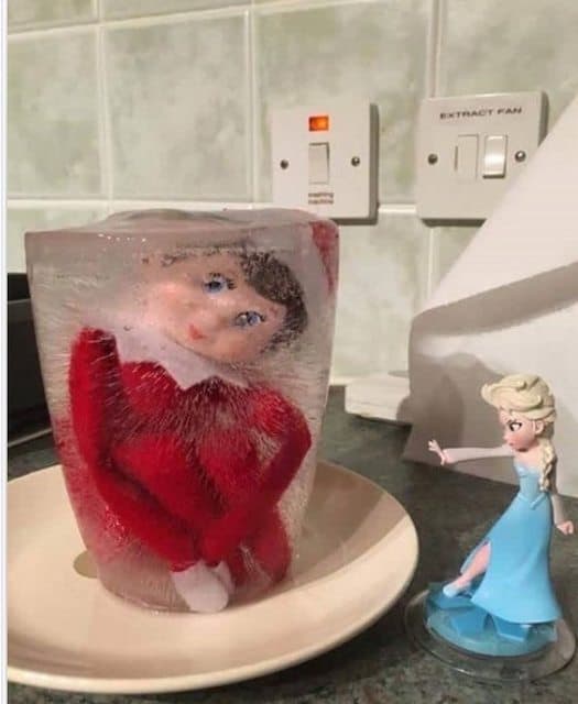 elsa with frozen elf on the shelf