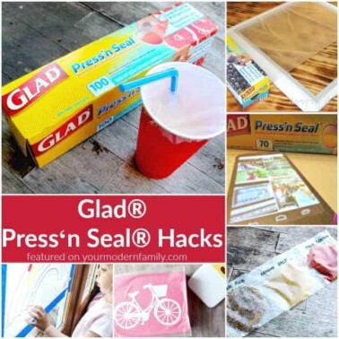 A close up of hacks to use Glad Press and Seal.