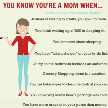 you know you're a mom when