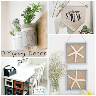 A variety of pictures of spring decor around the house.
