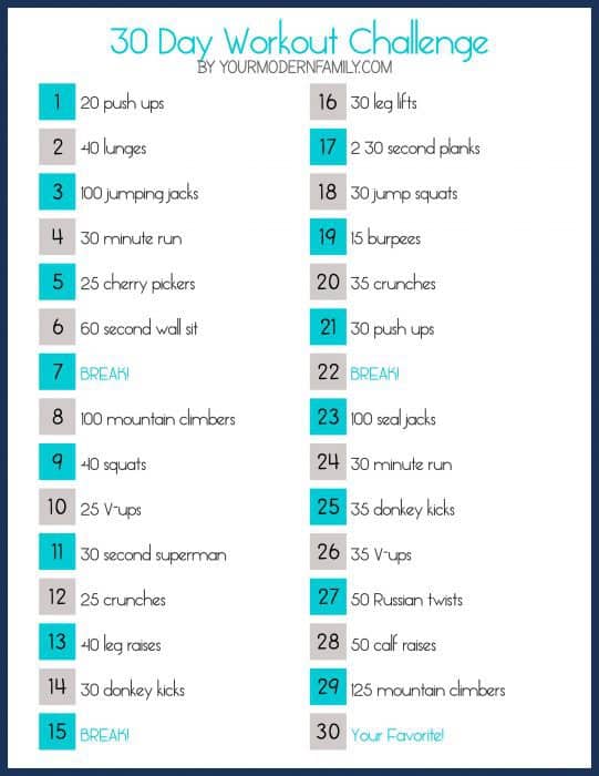 30 Day Workout Challenge YMF