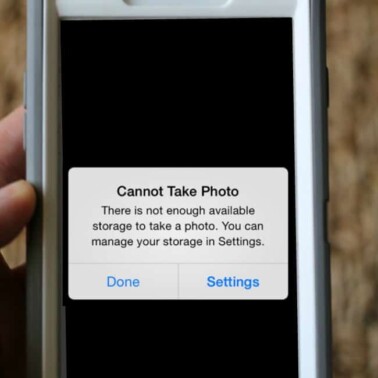 A cell phone with a text on it.
