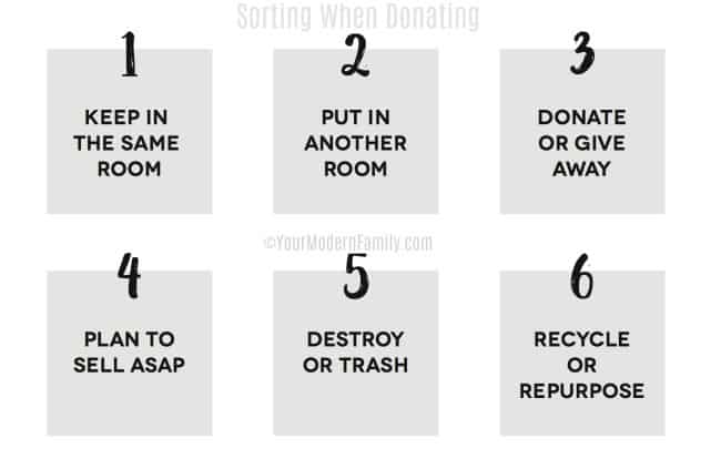 tips for sorting when cleaning