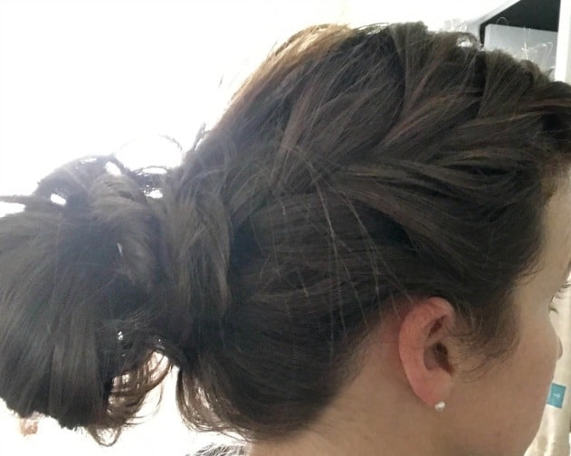 A side view of a hair style.