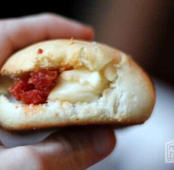 A close up of a Pepperoni Roll.