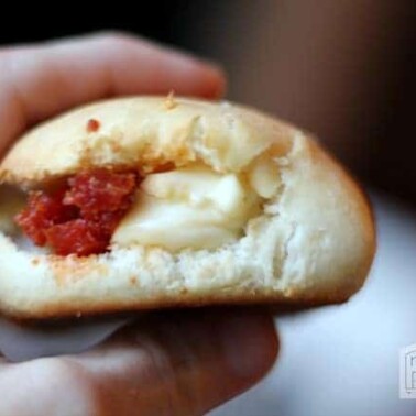 A close up of a Pepperoni Roll.