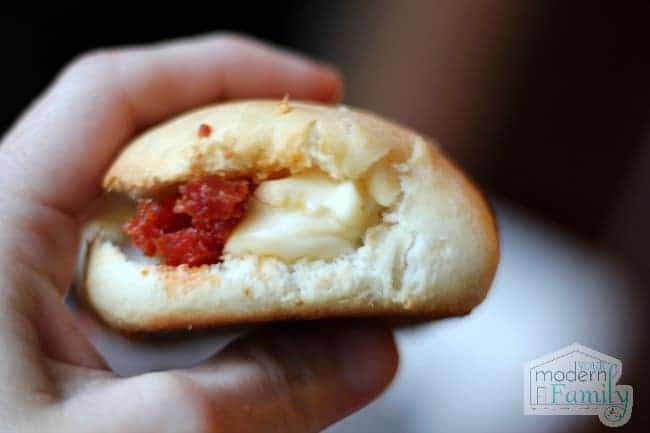 A close up of a Pepperoni Roll.