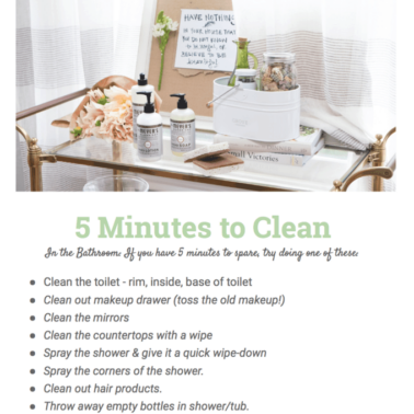 5 minutes to clean