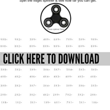 Sheet of white paper with text and a picture of a Fidget Spinner.
